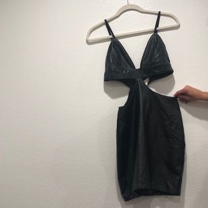 By the way faux leather bralette cutout dress brand new with tags